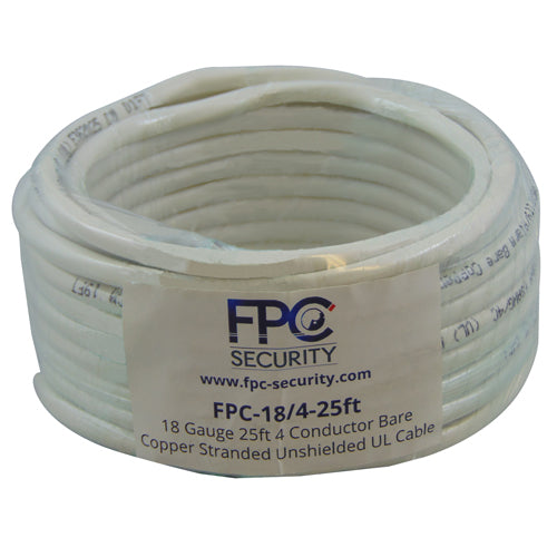 Wire (cable) for access control systems. 25ft - FPC-18-4-25ft FPC Security