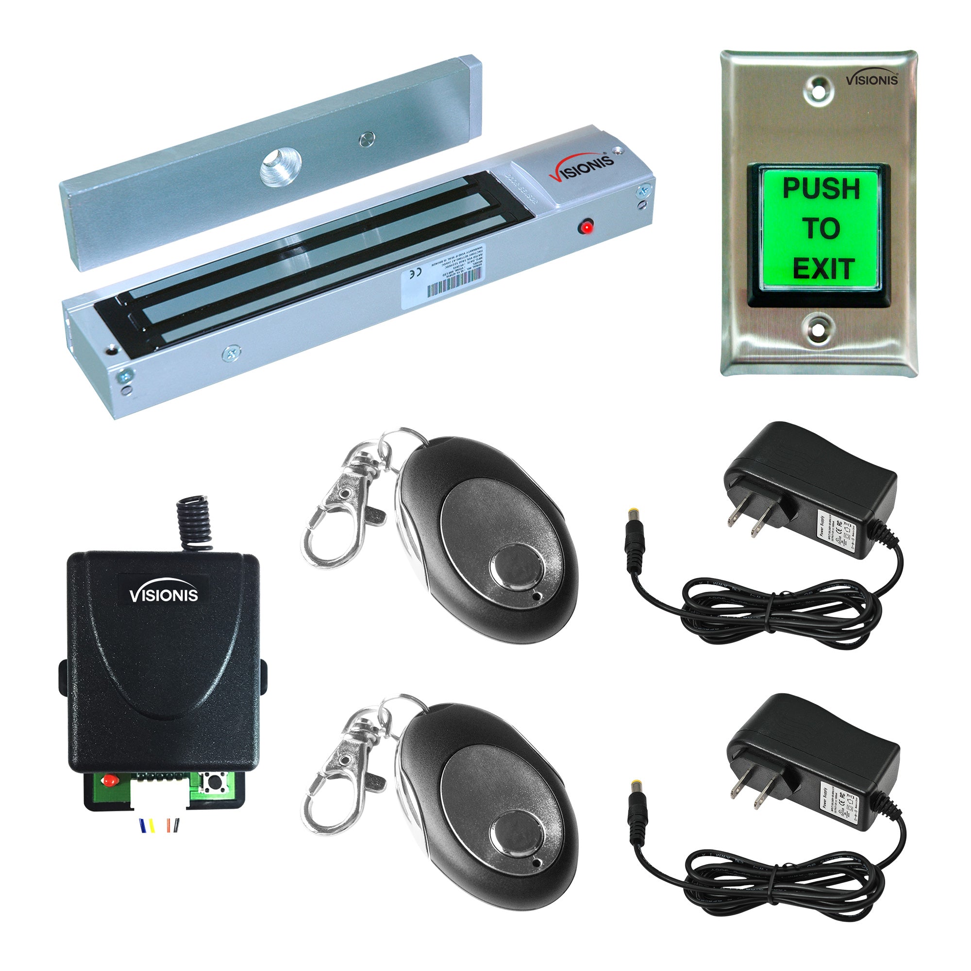 magnetic door lock with button release door buzzer system