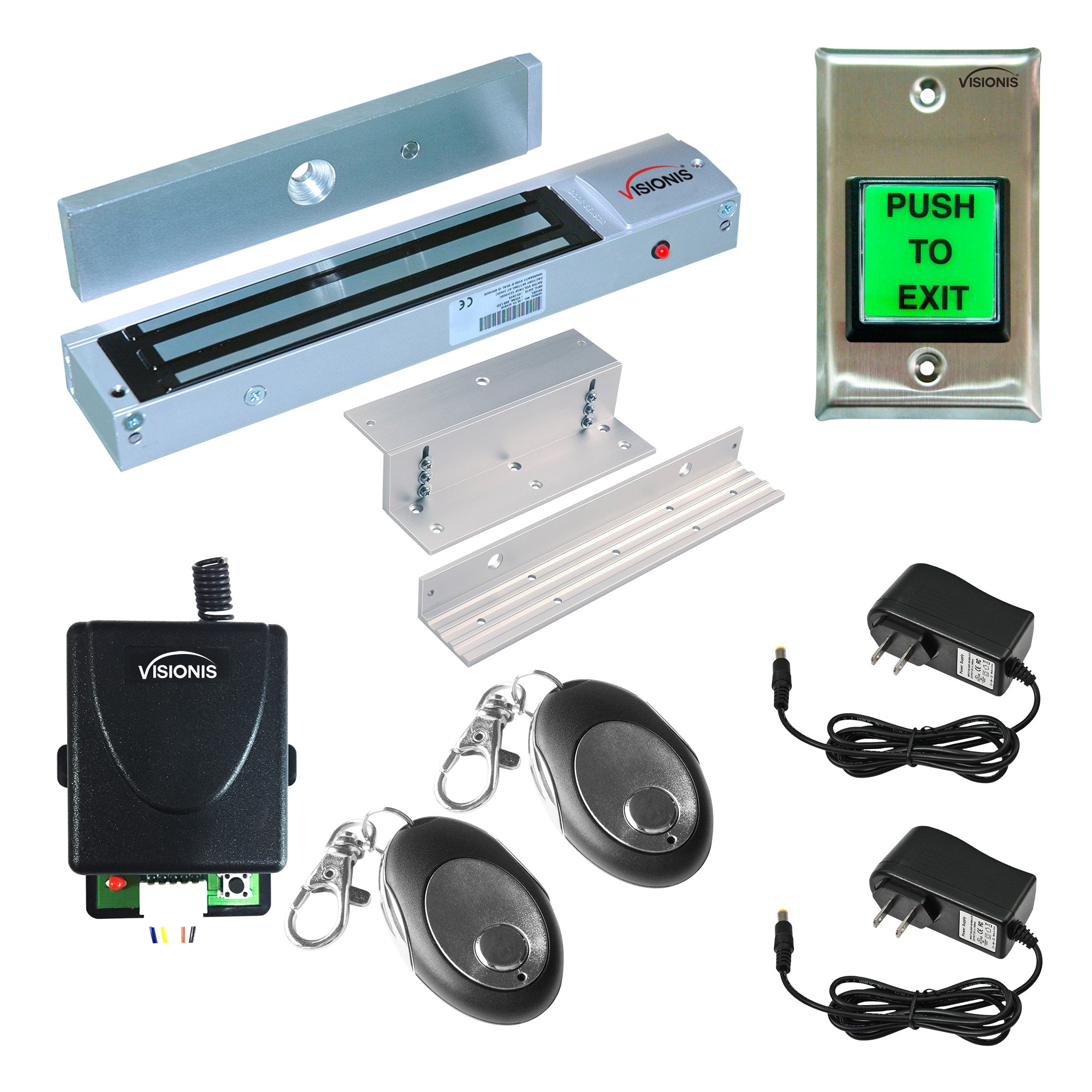 magnetic door lock with button release door buzzer system