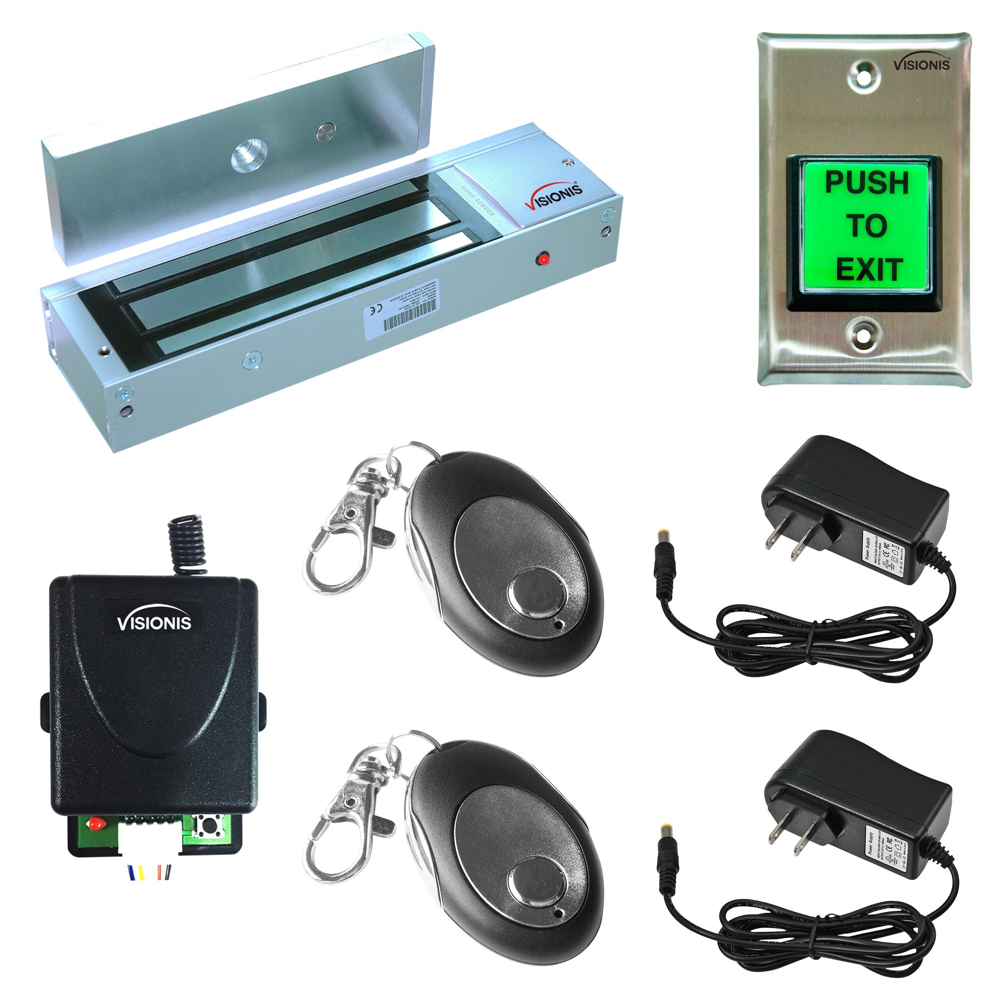 magnetic door lock with button release door buzzer system