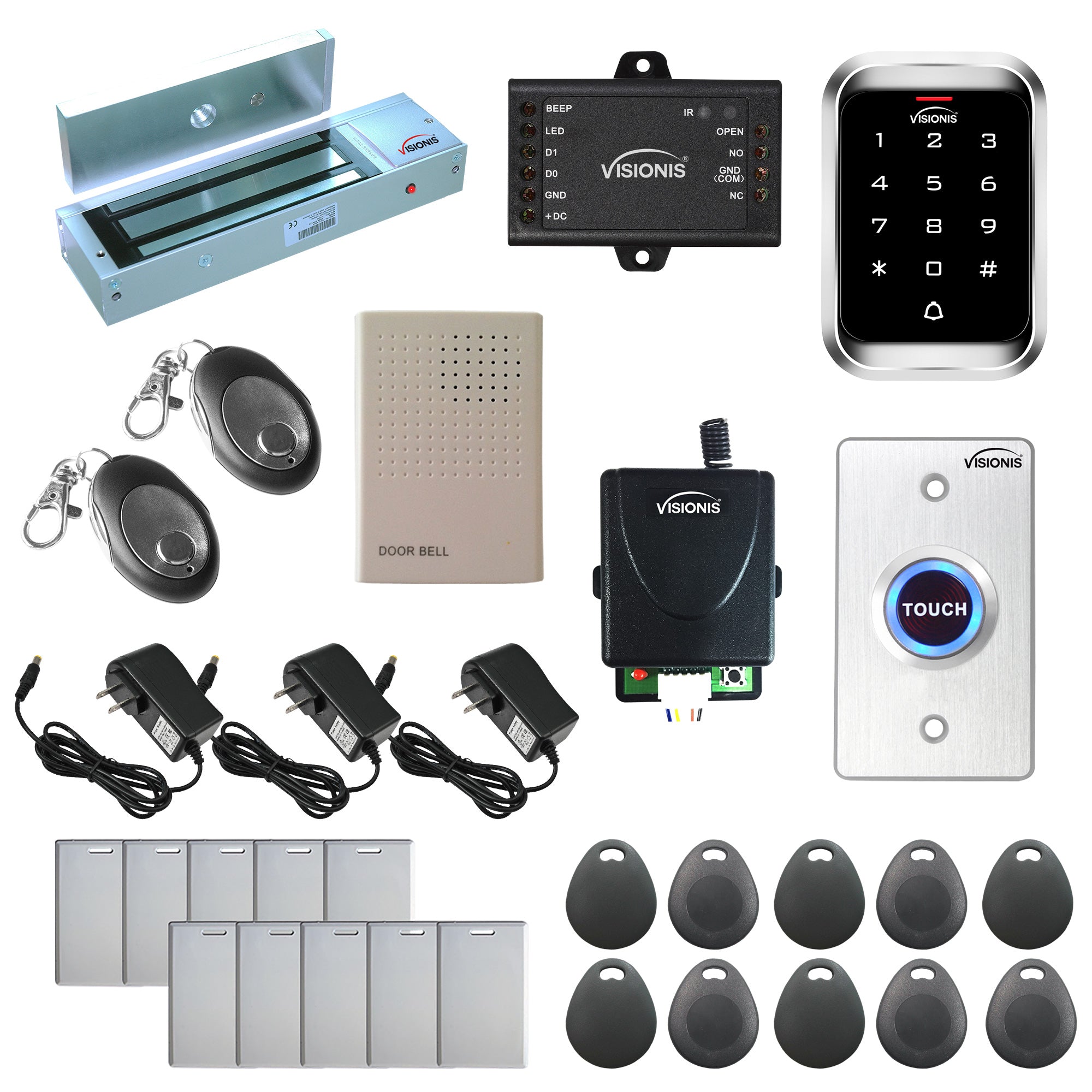 maglock door entry system with keypad card reader, RF transmitter and receiver - FPC-5147