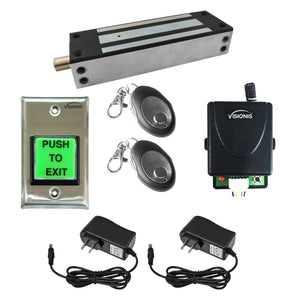 Gate maglock with RF transmitters and receiver buzz-in kit - FPC-5195