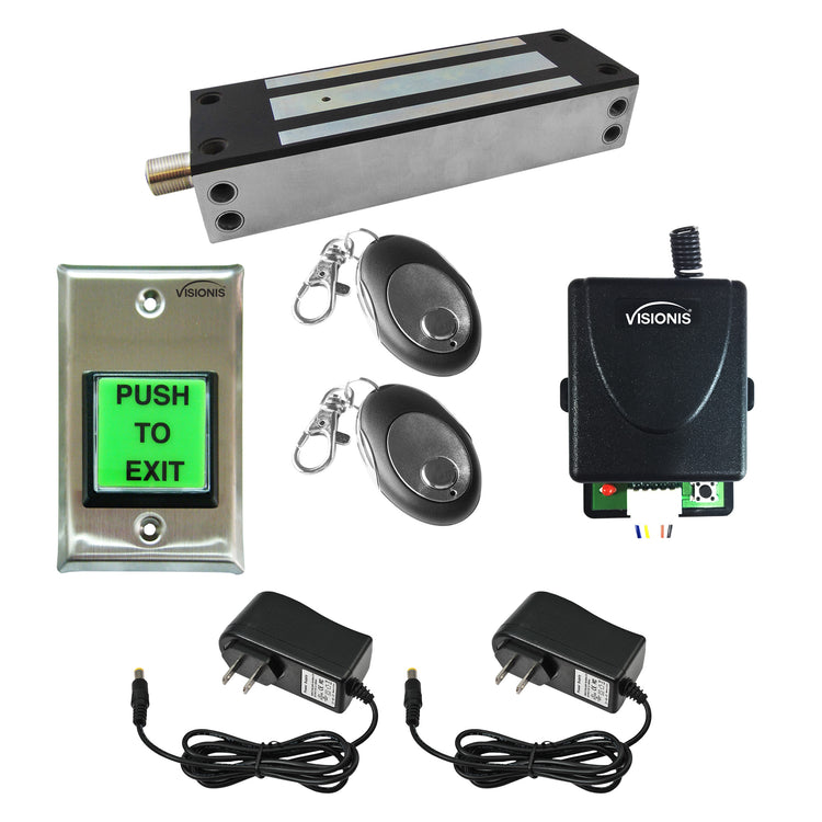Gate maglock with RF transmitters and receiver buzz-in kit - FPC-5195