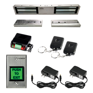 Double door maglock with RF transmitters and receiver buzz-in kit - FPC-5199