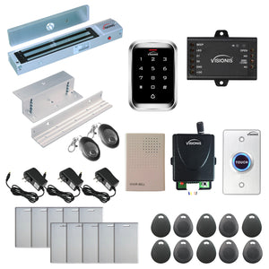 600 lbs magnetic door lock door entry system with keypad card reader, RF transmitter and receiver - FPC-5292