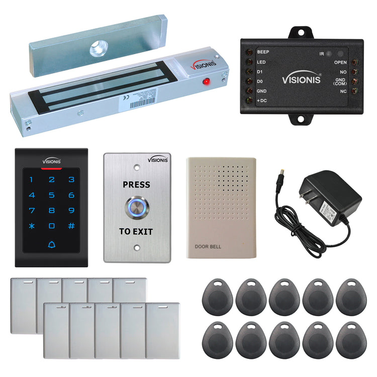 300 lbs Maglocks with keypad card reader, push to exit button - FPC-5322