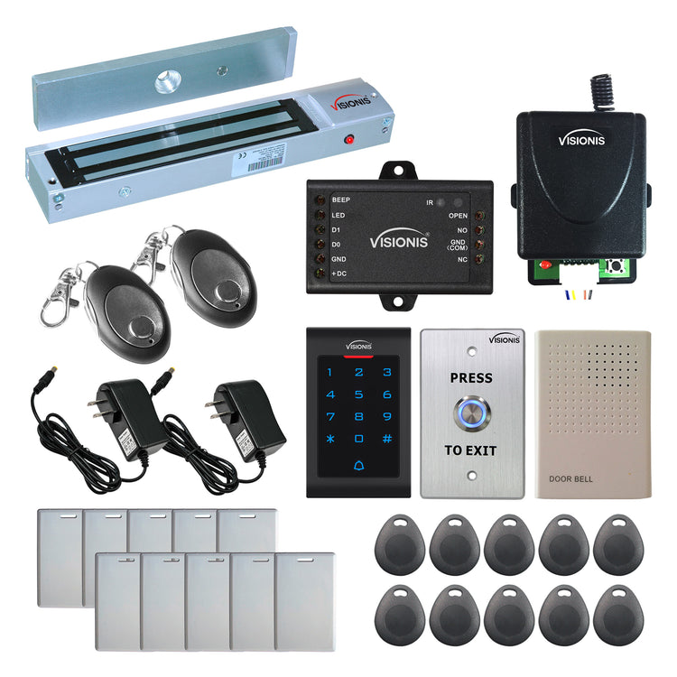 300 lbs Magnetic door lock with keypad card reader, push to exit button - FPC-5338