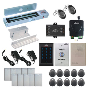 600 lbs Magnetic door lock with keypad card reader, push to exit button - FPC-5339