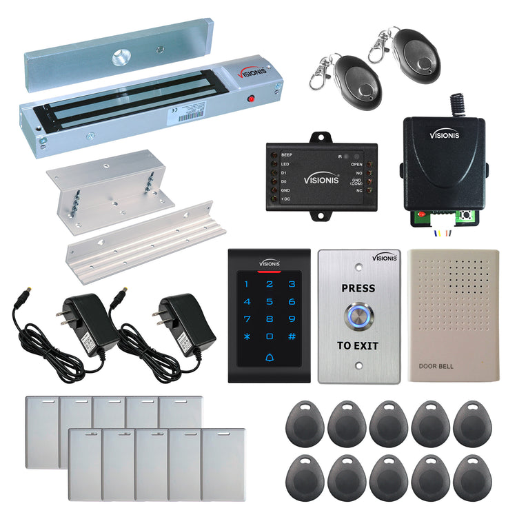 600 lbs Magnetic door lock with keypad card reader, push to exit button - FPC-5339