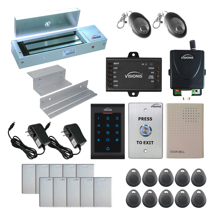 1200 lbs Magnetic door lock with keypad card reader, push to exit button - FPC-5343