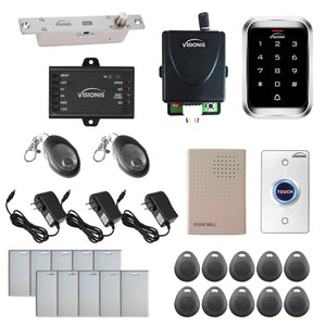 Stand alone card access system with electric bolt lock, keypad card reader,
RF transmitter and receiver - FPC-5471