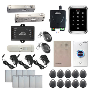 Stand alone card access system with electric deadbolt, keypad card reader, motion sensor - FPC-5484