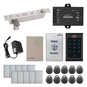 Stand alone card access system with electric drop bolt lock, keypad card reader - FPC-5543