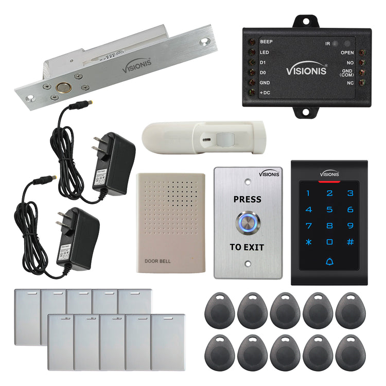 Standalone access control system with electric drop bolt lock, keypad, motion sensor - FPC-5552