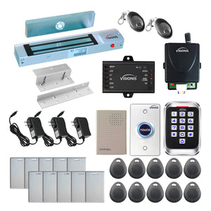 Standalone access control system with 300 lbs magnetic door lock, keypad card reader, rf transmitter and receiver - FPC-5613