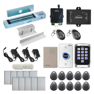 Standalone access control system with 300 lbs maglock, keypad card reader, rf transmitter and receiver - FPC-5615