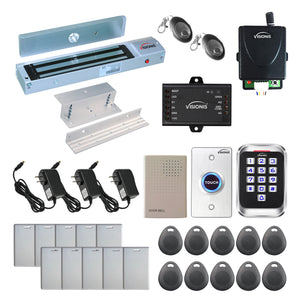 Standalone access control system with 600 lbs magnetic door lock, keypad card reader, rf transmitter and receiver - FPC-5629