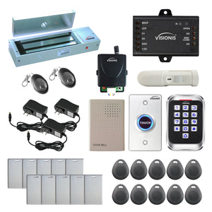 Standalone access control system with 1200 lbs maglock, keypad card reader, rf transmitter and receiver - FPC-5634