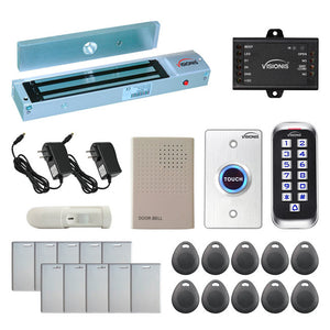 Business access control systems with 600 lbs magnetic door lock, card reader, exit button, management software - FPC-5642