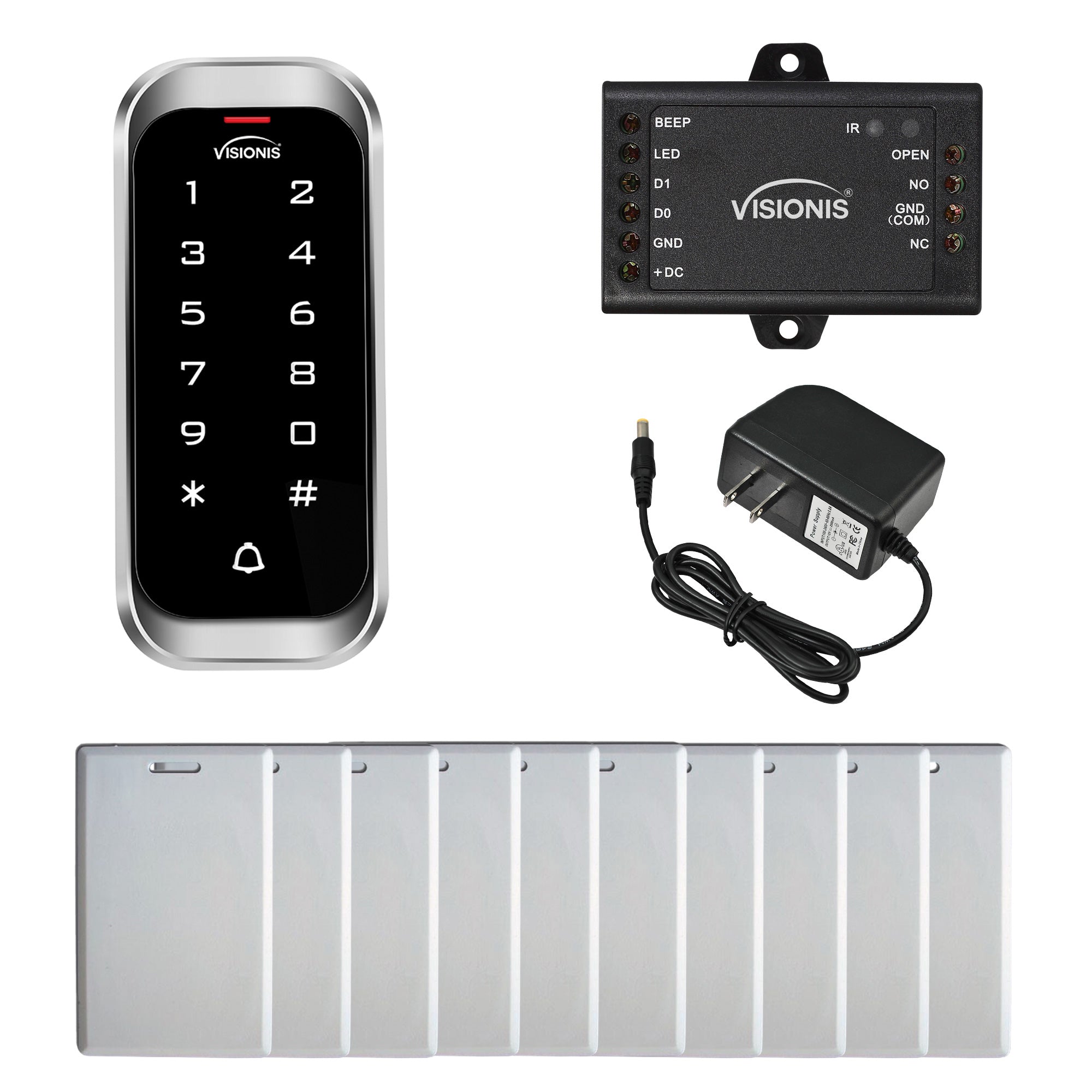 standalone keypad access control with power supply and proximity cards - FPC-5678