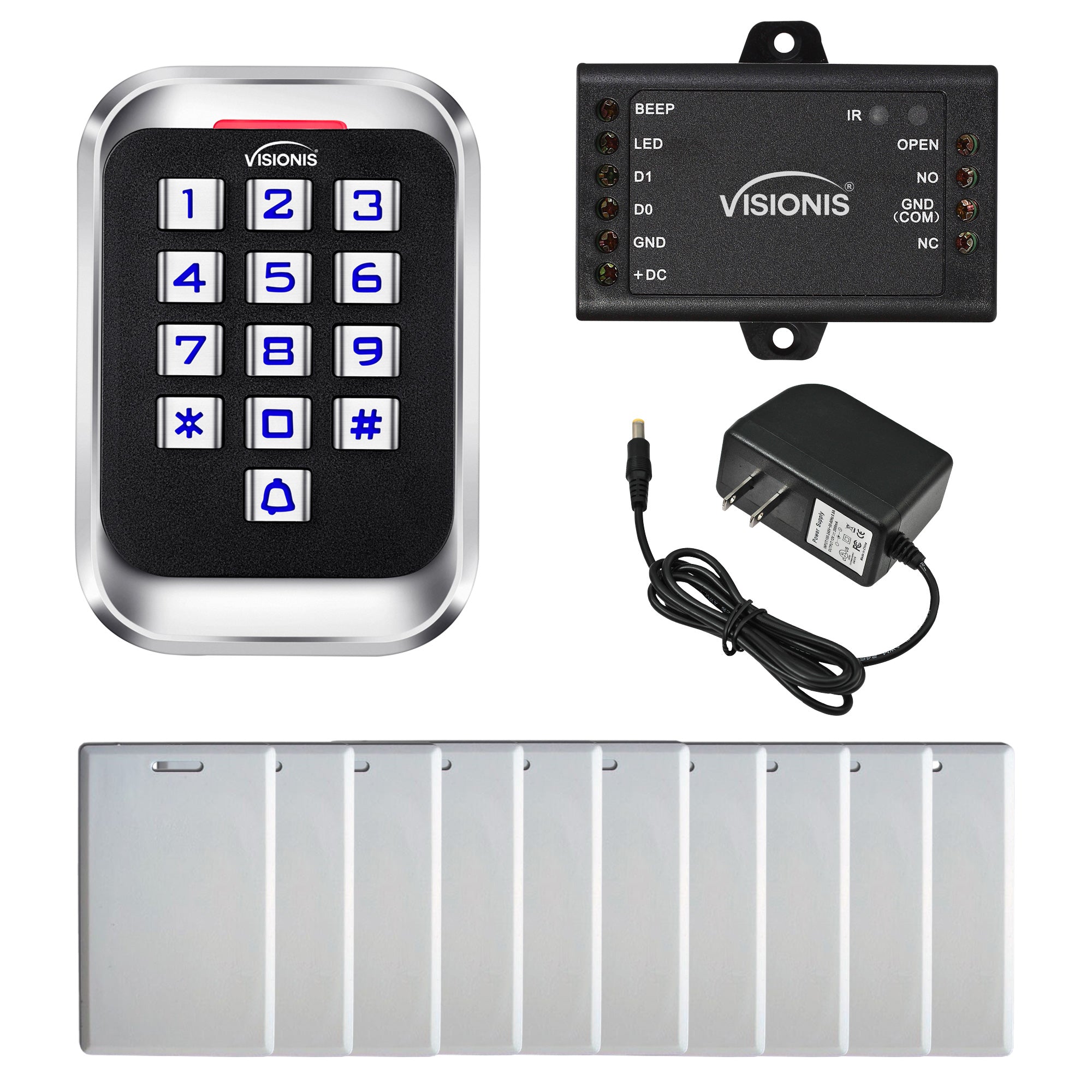 standalone keypad access control with power supply and proximity cards - FPC-5683