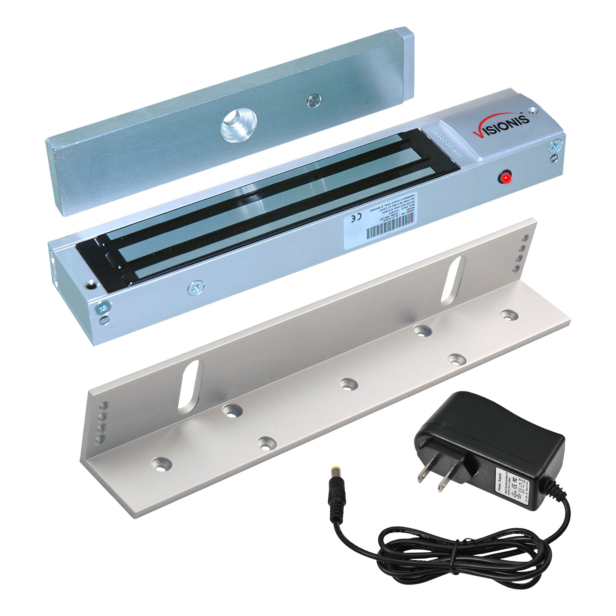 600lbs magnetic door lock (VIS-ML600LED), a VIS-LS600 mounting bracket - FPC-5692
