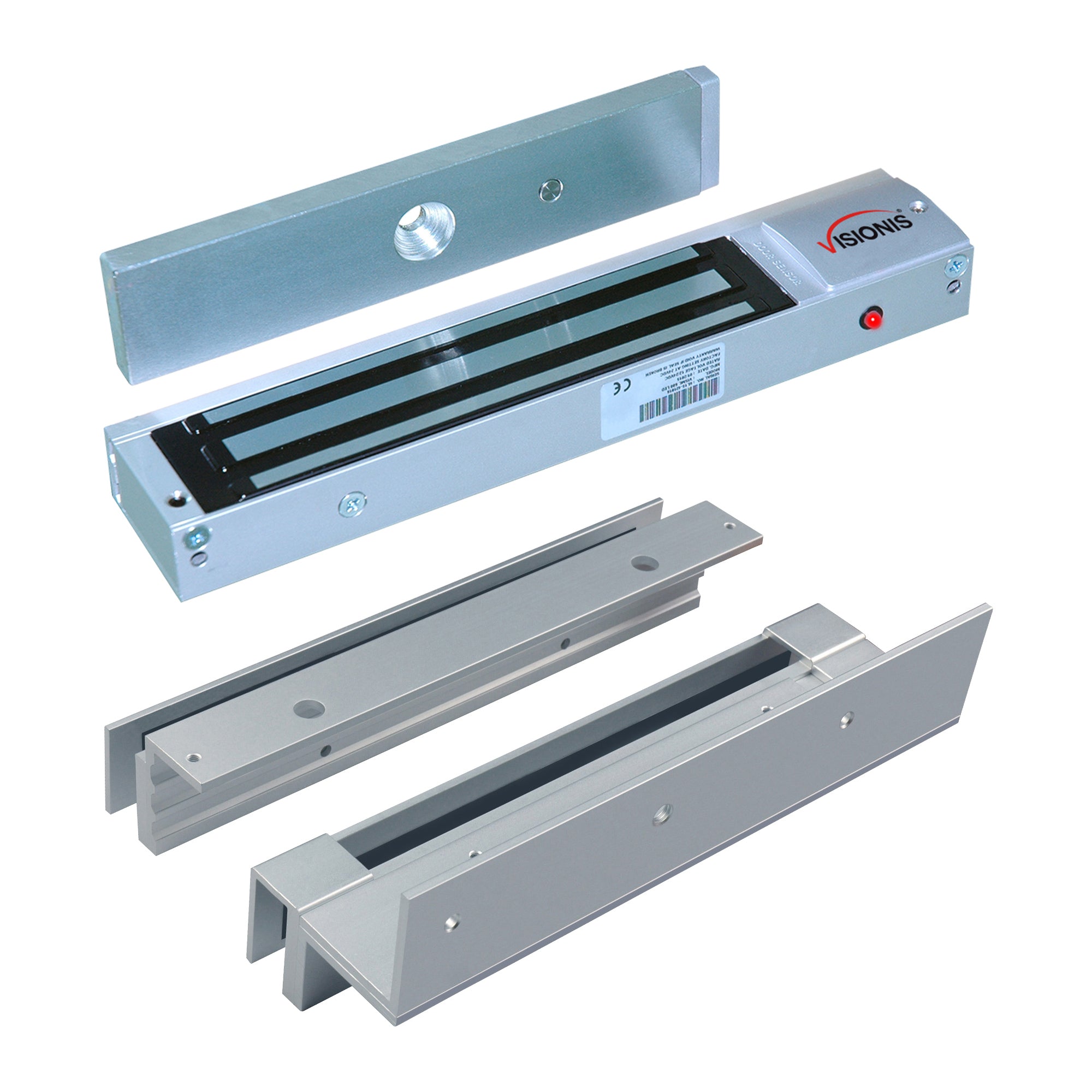 600lb magnetic door lock kit with DSU bracket for glass door and frame. VIS-ML600LED - FPC-5697 VISIONIS