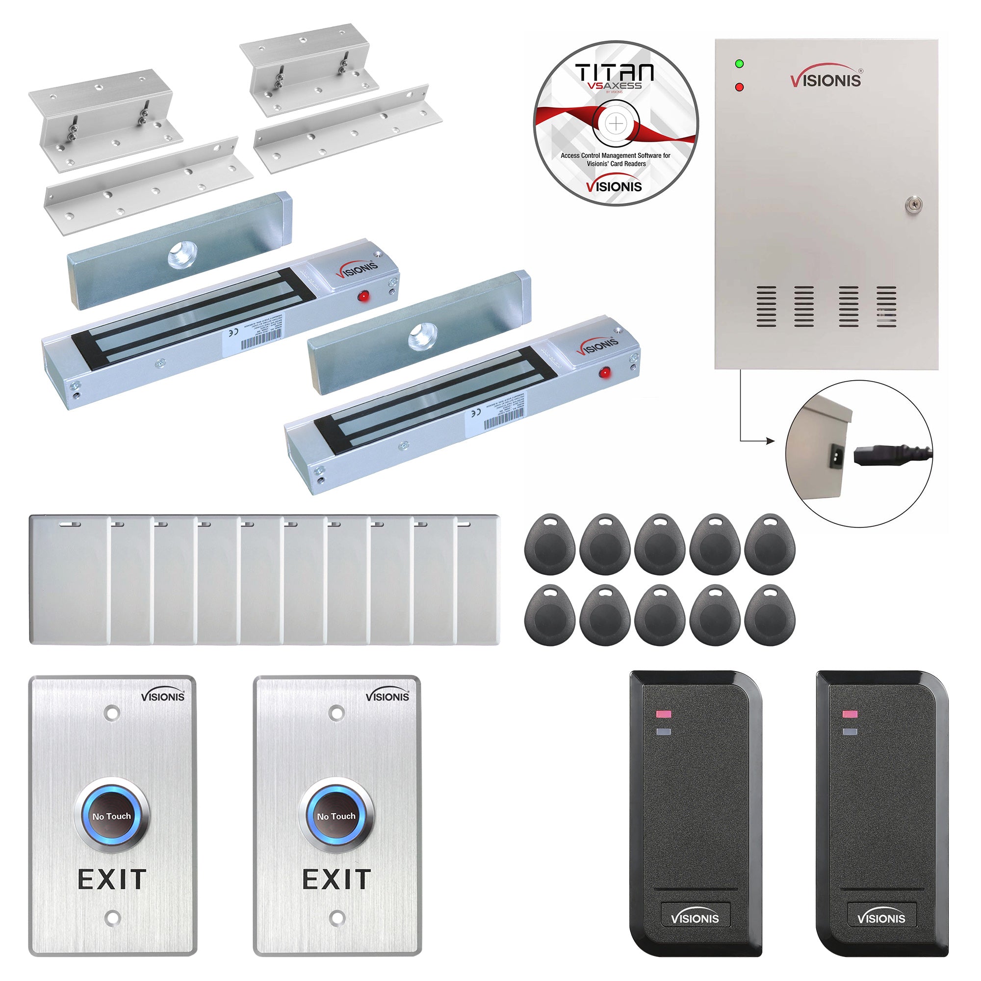 Commercial building access control systems with 300 lbs maglocks, card readers, software - FPC-6132