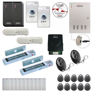 Commercial building access control systems with 600 lbs magnetic door locks, card readers, software - FPC-6149