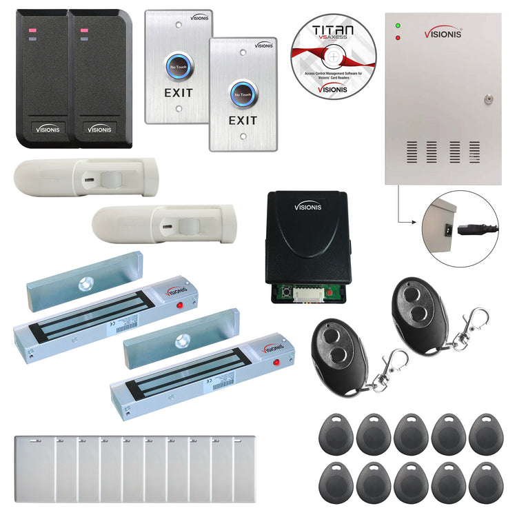 Commercial building access control systems with 600 lbs magnetic door locks, card readers, software - FPC-6149