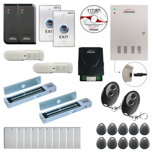 Business access control systems with 300 lbs magnetic door locks, card readers, exit buttons, management software - FPC-6151