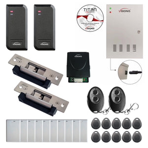 Commercial building access control systems with electric door strike, Software, card reader and controller - FPC-6187