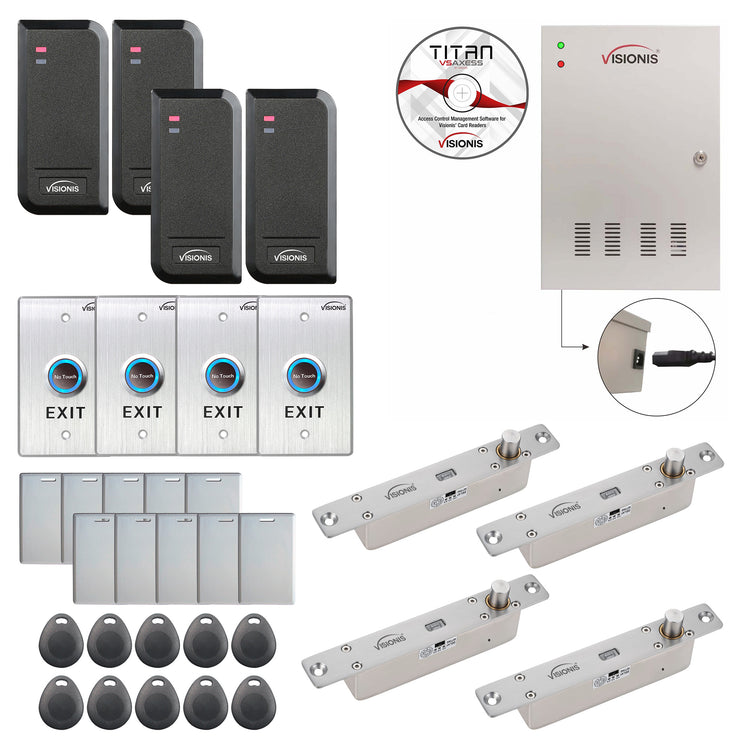 Commercial building access control systems with electric drop bolt lock, Software, card reader and controller - FPC-6216