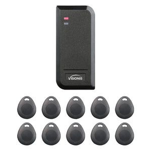 Proximity card reader. Wiegand 26 Bit + Pack Of 10 Proximity Key Tags - FPC-6434