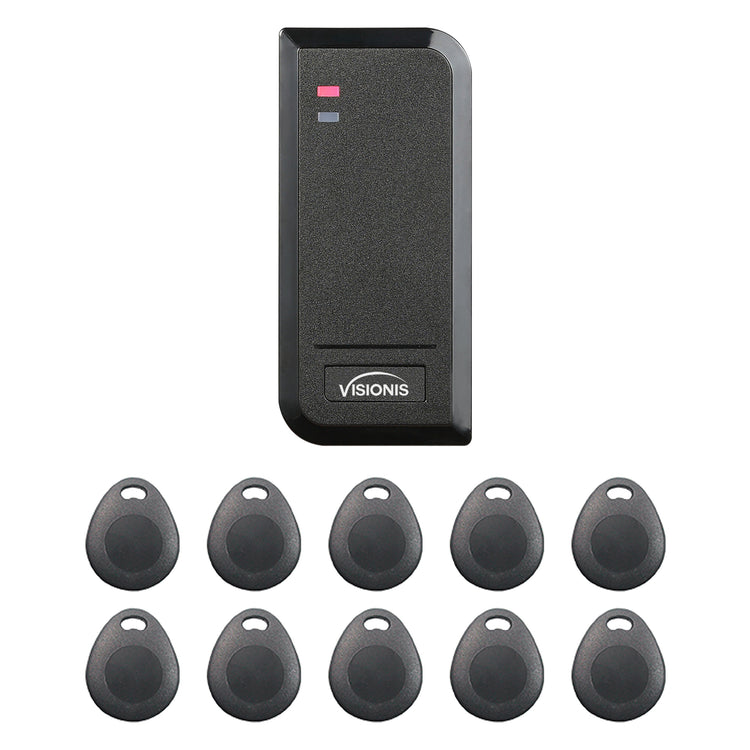 Proximity card reader. Wiegand 26 Bit + Pack Of 10 Proximity Key Tags - FPC-6434