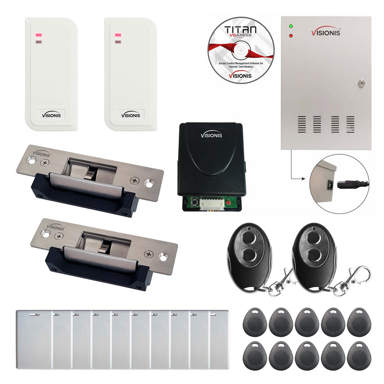 Commercial building access control systems with electric door strike, Software, card reader and controller - FPC-6533