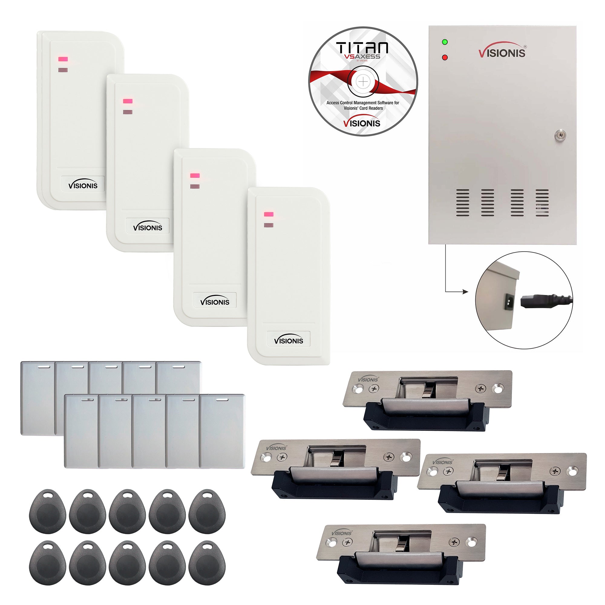 Business access control systems with Electric Door Strikes, card reader, software - FPC-6191