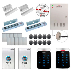 Commercial access control systems with maglocks, controller box, keypad and card reader - FPC-7289