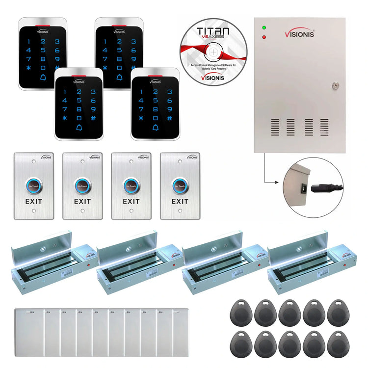 Building access control systems with magnetic door locks, controller box, keypad and card reader - FPC-7304