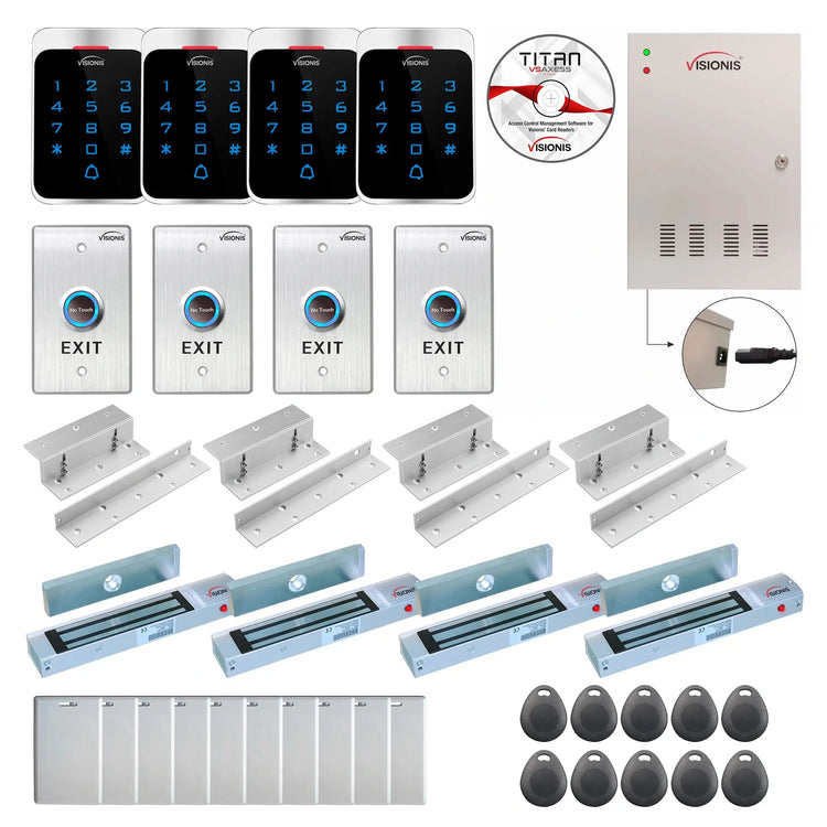 Building access control systems with magnetic door locks, controller box, keypad  and card reader - FPC-7305