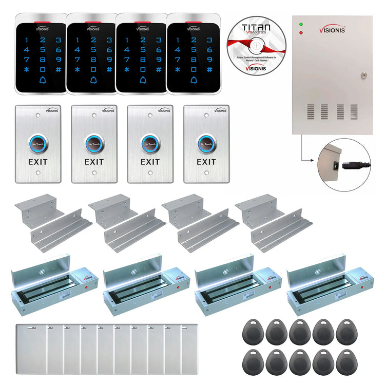Building access control systems with magnetic door lock, controller box, keypad  and card reader - FPC-7307