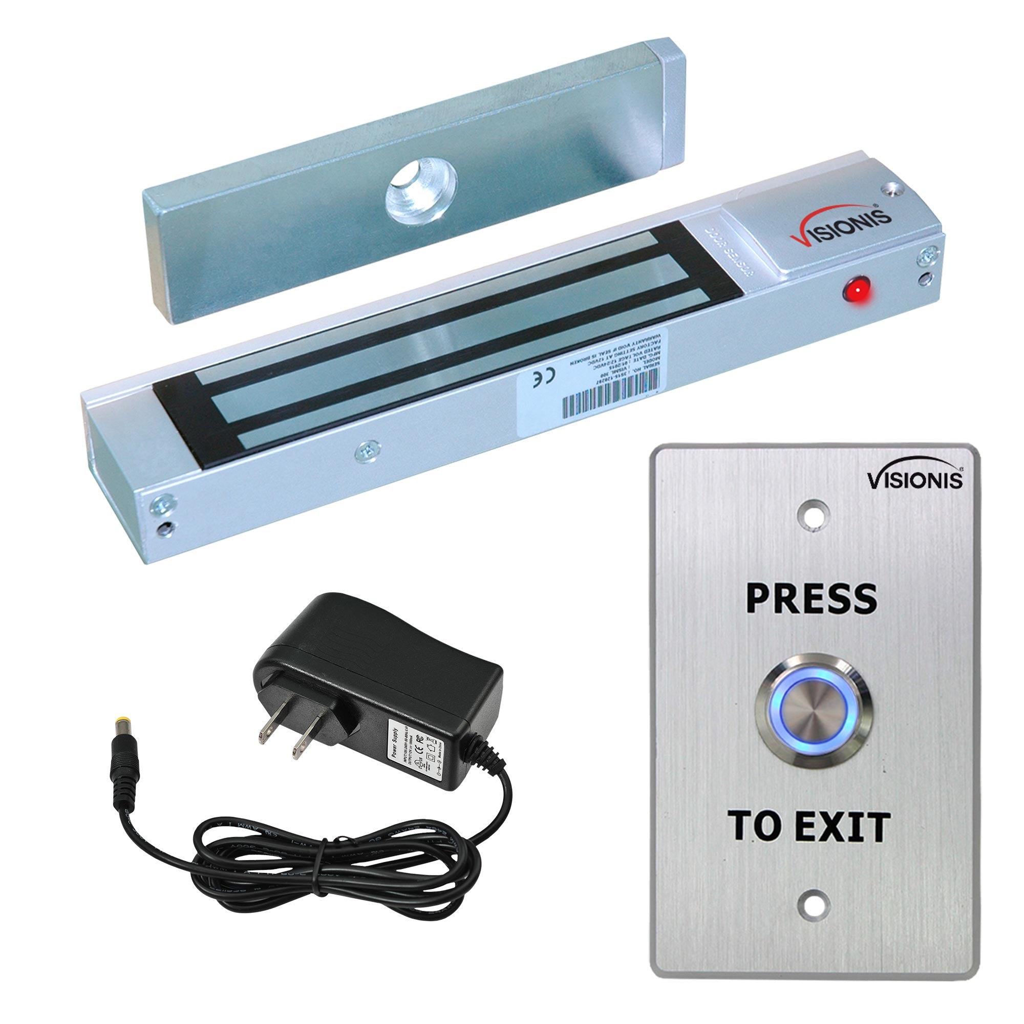 300 lbs Magnetic door lock with button release Kit - FPC-7311