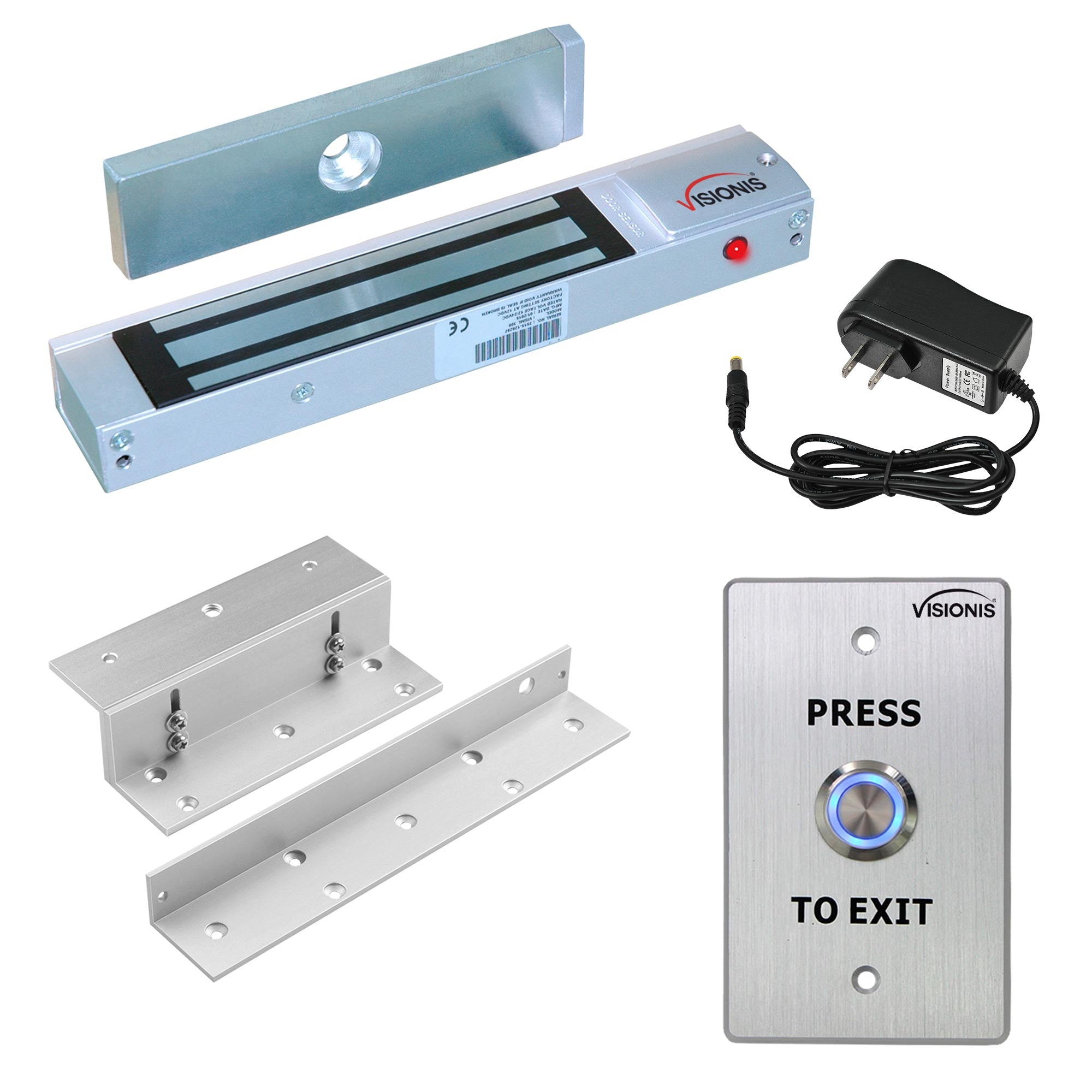 300 lbs magnetic door lock with button release - FPC-7314