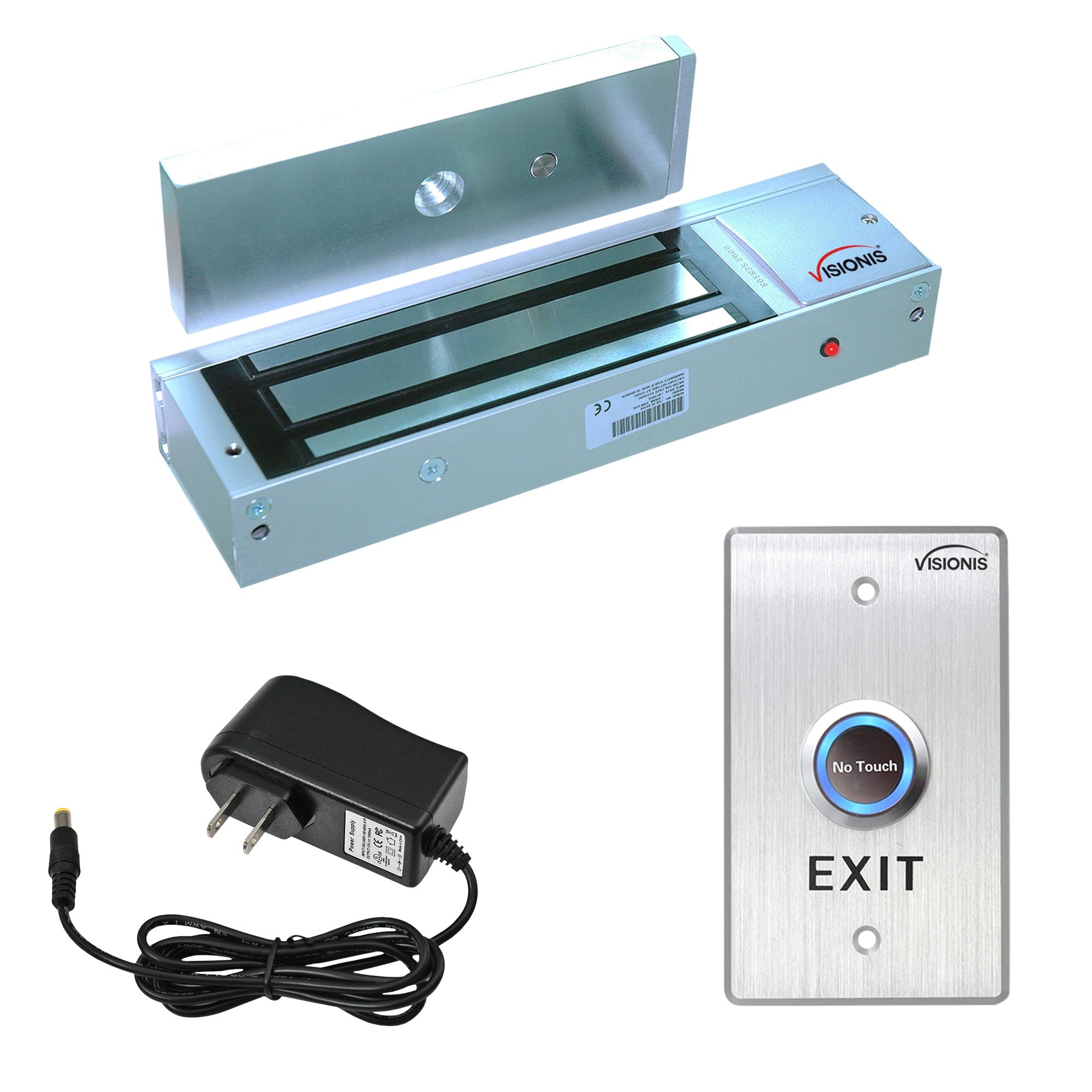 1200 lbs magnetic door lock kit with push to exit button - FPC-7324