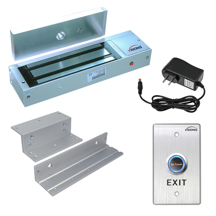 1200 lbs magnetic door lock kit with push to exit button - FPC-7327