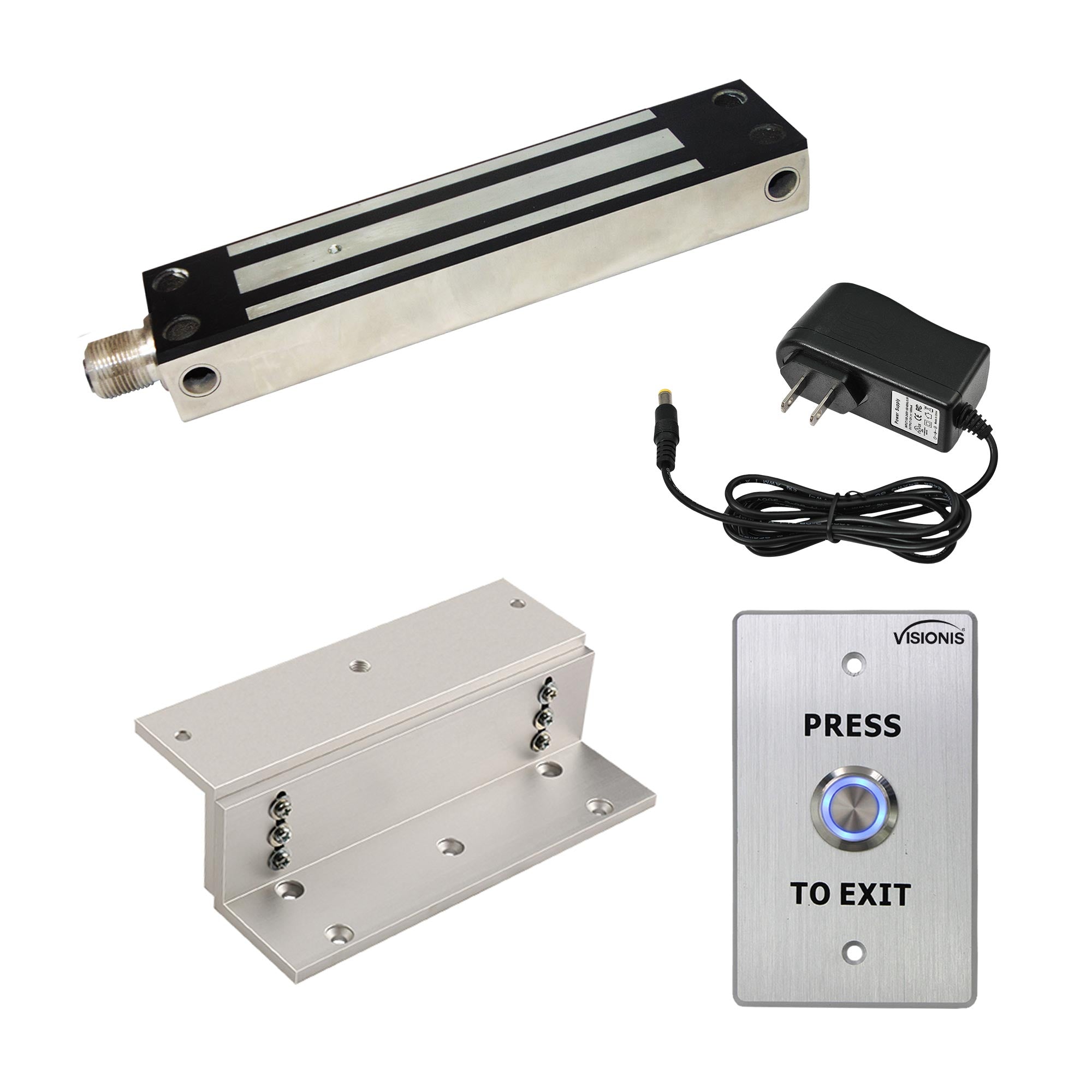 800 lbs gate maglock kit with push to exit button - FPC-7331