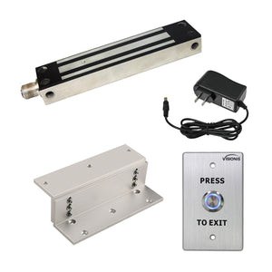 800 lbs gate maglock kit with push to exit button - FPC-7331