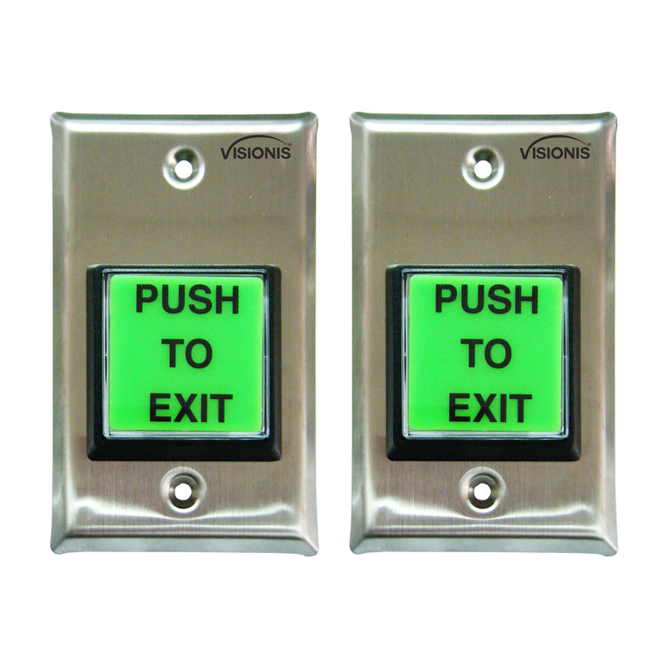 Green push to exit button with timer delay - FPC-7486