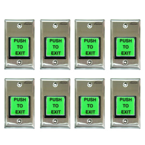 Green push to exit button with timer delay - FPC-7489