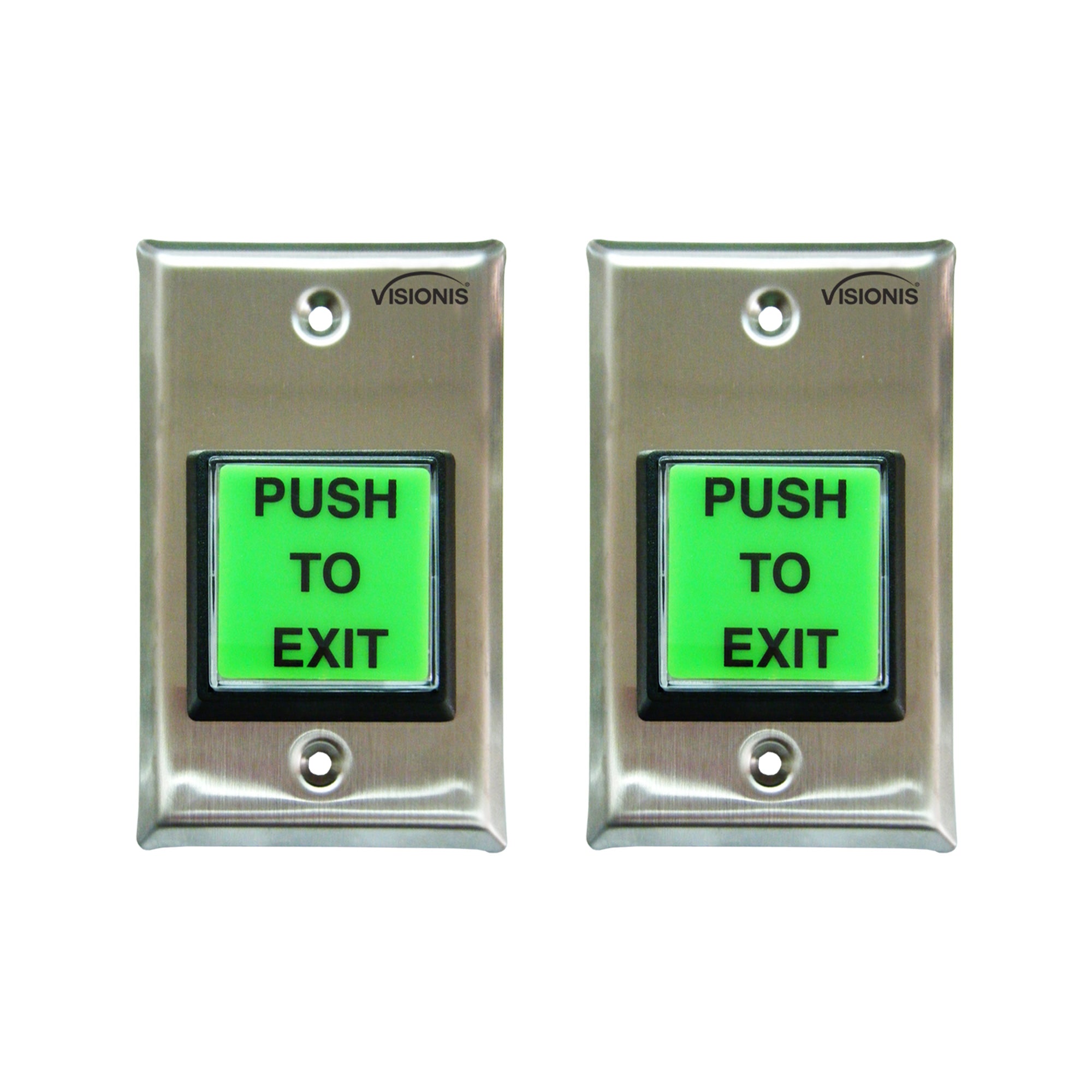 Pack of 2 green push to exit buttons - VIS-7000 Visionis